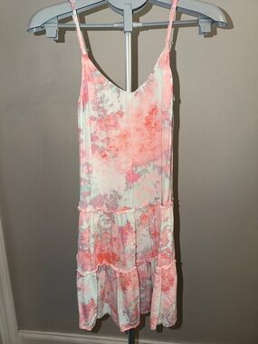 As U Wish Coral, Pink & Mint Tie-Dye Spaghetti Strap Dress